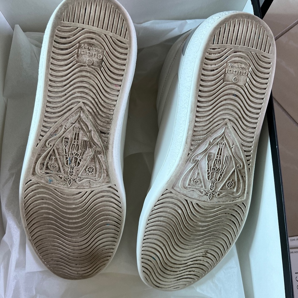 #2365 Gucci Men's Perforated GG New Ace High Leather Sneakers in White size 10.5 - Picture 9 of 11